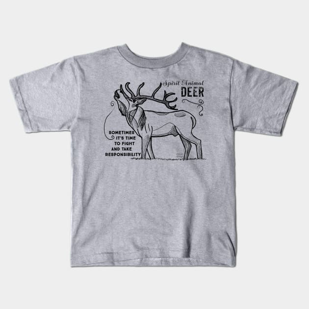 Spirit animal - Deer - black Kids T-Shirt by mnutz